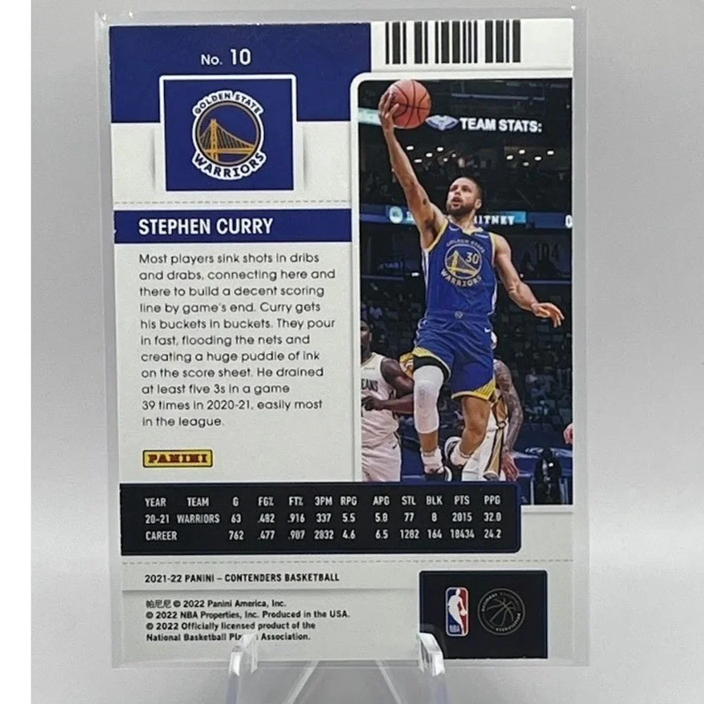 Stephen Curry Season Ticket 2021-22 Panini Contenders 10 Golden State Warriors